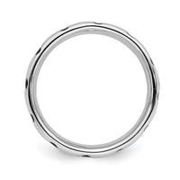 Sterling Silver Stackable Expressions Polished Enameled Cross Ring | QSK108 ,