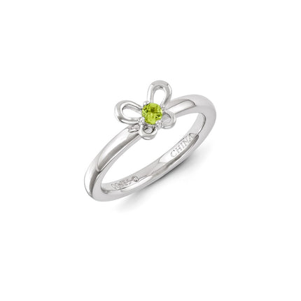 Sterling Silver Stackable Expressions Peridot Ring | QSK1245 ,