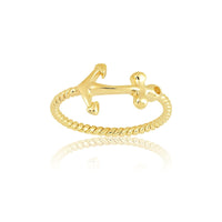 Sterling Silver GP Anchor Ring - W-9823 ,
