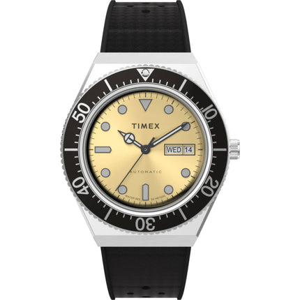 Timex men's Watch - M79 Automatic Champagne Dial Synthetic Rubber Strap | TW2W47600ZV ,