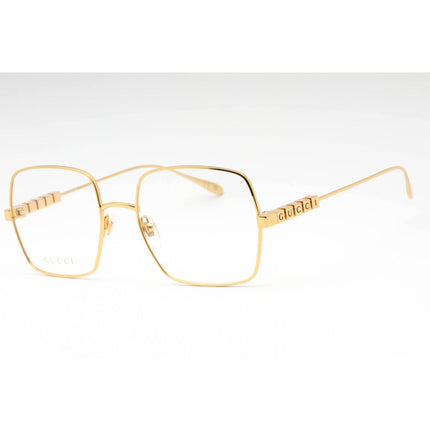 Gucci Women's Eyeglasses - Gold Metal Square Full Rim Frame Clear Lens | GG1434O 001 ,