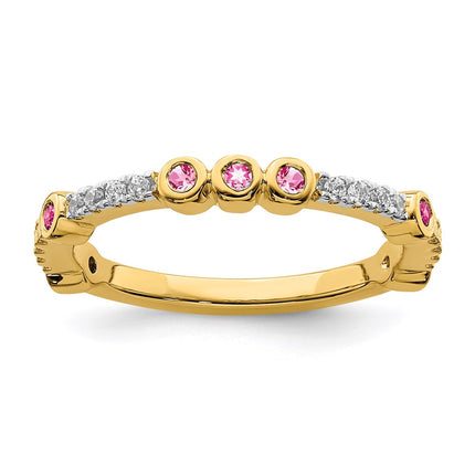 14k Stackable Expressions Pink Tourmaline and Diamond Ring | SK2073 ,