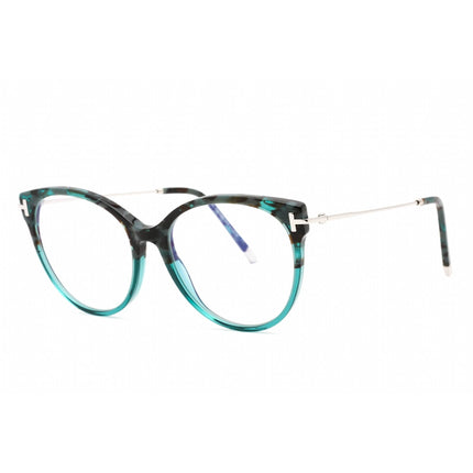 Tom Ford Women's Eyeglasses - Teal Havana Cat Eye Plastic Frame | FT5770-B 056 ,