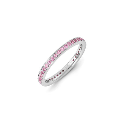 Sterling Silver Stackable Expressions Created Pink Sapphire Ring | QSK1162 ,
