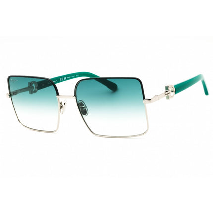 Salvatore Ferragamo Women's Sunglasses - Silver/Petrol Square Frame | SF302SL 047 ,