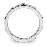 Sterling Silver Stackable Expressions Created Ruby Ring | QSK1488 ,