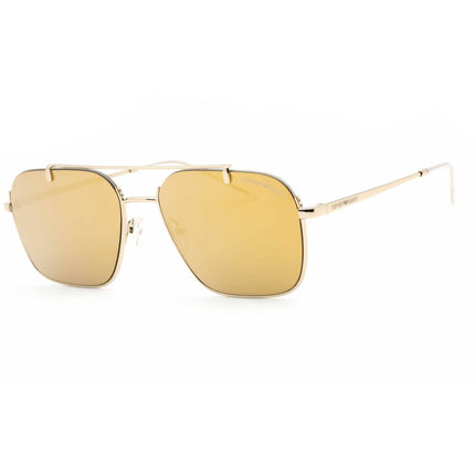 Emporio Armani Men's Sunglasses - Shiny Pale Gold Metal Pilot Frame | 0EA2150 301378 ,