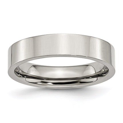 Stainless Steel Flat 5mm Polished Band | SR7 ,
