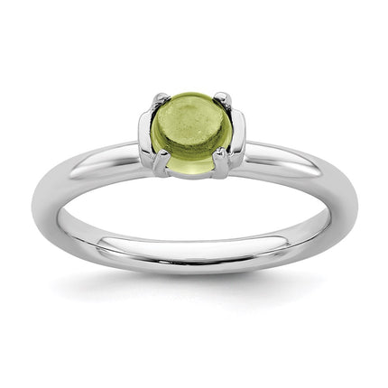 Sterling Silver Stackable Expressions Polished Peridot Ring | QSK618 ,