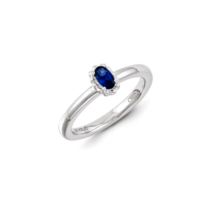 Sterling Silver Stackable Expressions Created Sapphire Ring | QSK1267 ,