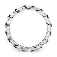 Sterling Silver Stackable Expressions Created Ruby Ring | QSK1476 ,