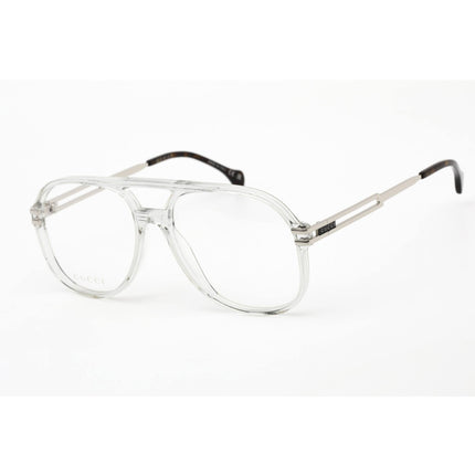 Gucci Men's Eyeglasses - Grey Aviator Full Rim Frame Clear Demo Lens | GG1106O 003 ,