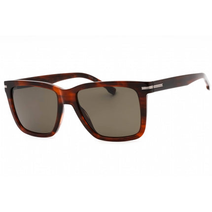 Hugo Boss Men's Sunglasses - Brown Horn Rectangular Full Rim | BOSS 1598/S 0EX4 IR ,