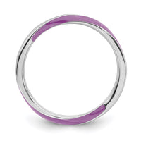 Sterling Silver Stackable Expressions Twisted Purple Enameled Ring | QSK563 ,
