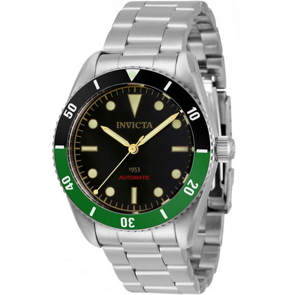 Invicta Men's Watch - Pro Diver Black and Green Bezel Black Dial Bracelet | 34335 ,