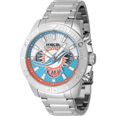 Invicta Men's Watch - NFL Miami Dolphins Light Blue, Silver and Orange Dial | 47936