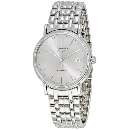 Longines Men's Watch - Presence Silver Tone Dial Stainless Steel Bracelet | L49214726 ,