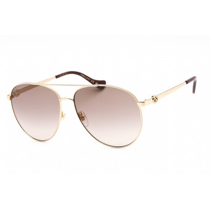 Gucci Unisex Sunglasses - Shiny Gold Metal Aviator Full Rim Frame | GG1088S 002 ,