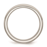 Stainless Steel Ridged Edge 7mm Brushed and Polished Band | SR85 ,