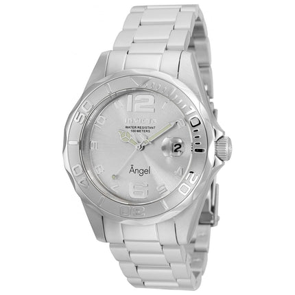 Invicta Women's Quartz Watch - Angel Silver Tone Dial Stainless Steel Bracelet | 36052 ,