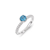 Sterling Silver Stackable Expressions Blue Topaz Ring | QSK1113 ,