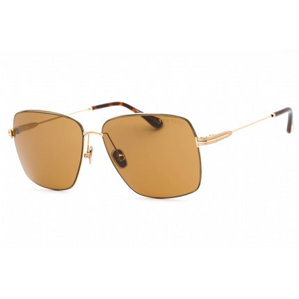 Tom Ford Unisex Sunglasses - Gold Metal Square 58mm Frame Brown Lens | FT0994 32E ,