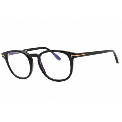 Tom Ford Men's Eyeglasses - Shiny Black Plastic Round Full Rim Frame | FT5819-B 001 ,