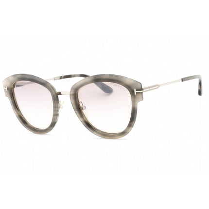Tom Ford Women's Sunglasses - Coloured Havana Metal Cat Eye Full Rim | FT0574 55G ,