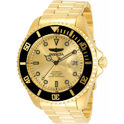 Invicta Men's Watch - Pro Diver Gold Tone Dial Steel Bracelet Rotating Bezel | 35723 ,