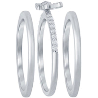 Classic Women's 3-pc Micro Pave CZ Butterfly Ring - W-2691 ,