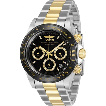 Invicta Men's Chronograph Watch - Speedway Quartz Black and Gold Dial Steel | 36743 ,