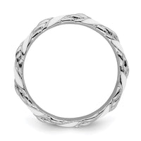 Sterling Silver Stackable Expressions Polished White Enameled Ring | QSK571 ,
