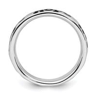 Sterling Silver Stackable Expressions Polished Enameled Hope Ring | QSK101 ,