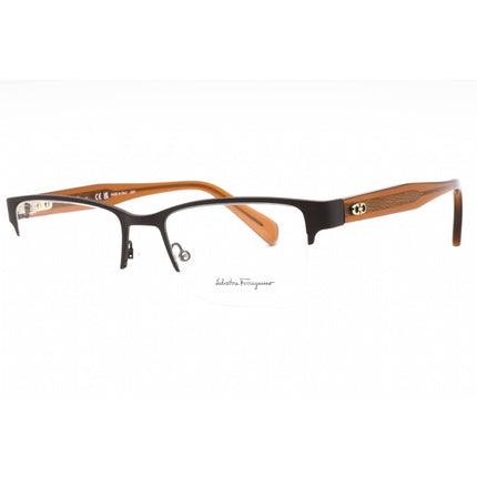 Salvatore Ferragamo Men's Eyeglasses - Matte Brown Rectangular Frame | SF2222 202 ,