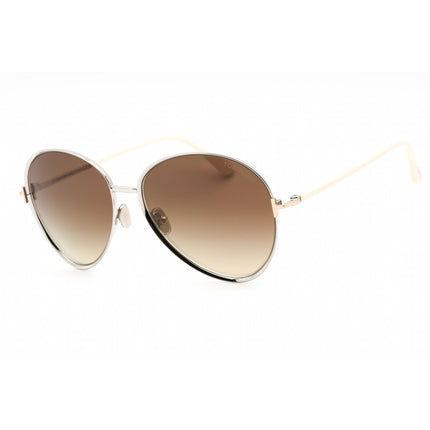 Tom Ford Women's Sunglasses - Shiny Palladium Frame Brown Mirror Lens | FT1028 16G ,