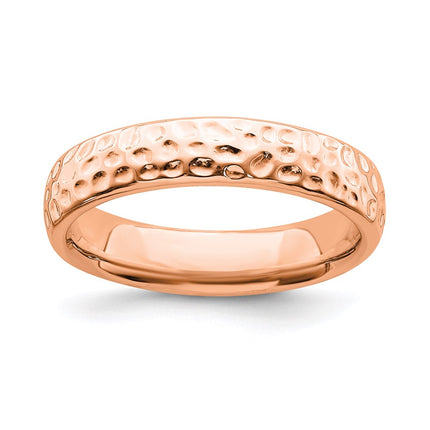 Sterling Silver Stackable Expressions Pink-plated Ring | QSK288 ,