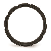 Titanium Grooved Black IP-plated 8mm Brushed and Polished Band | TB356 ,