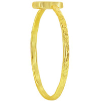 Classic Unisex Gold Tone D Initial Hammered Ring - W-2821 ,