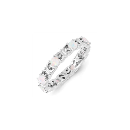Sterling Silver Stackable Expressions Created Opal Ring | QSK1226 ,