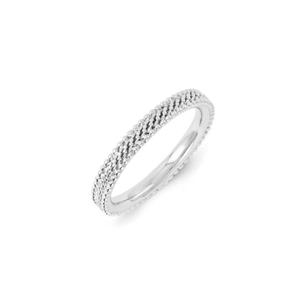 Sterling Silver Stackable Expressions Rhodium Ring | QSK1136 ,