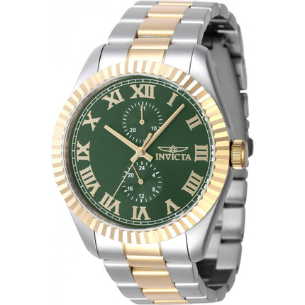 Invicta Men's Watch - Specialty Quartz Green Dial Yellow Gold Bezel Bracelet | 47427 ,