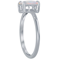 Women's Square White Opal Beaded Ring - W-2530 ,