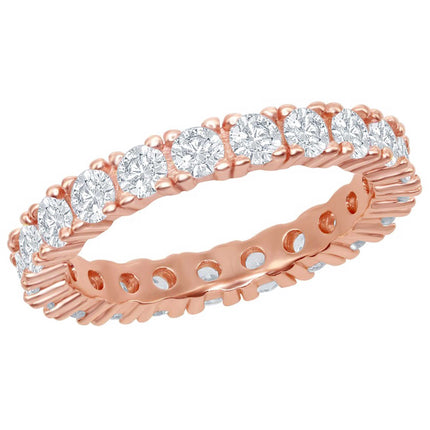 Classic Women's RG Plated CZ Eternity Band Ring - W-2500 ,