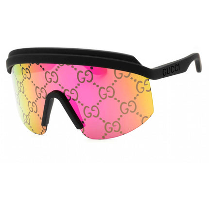 Gucci Women's Sunglasses - Black Shield Half Rim Injected Frame | GG1477S 004 ,