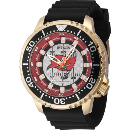 Invicta Men's Watch - NFL Tampa Bay Buccaneers Quartz Black Silicone Strap | 48112 ,