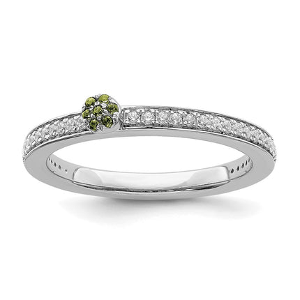 14k White Gold Stackable Expressions Peridot and Diamond Ring | SK2083 ,