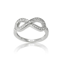 Sterling Silver CZ Infinity Ring - W-9545 ,