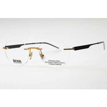 Hugo Boss Men's Eyeglasses - Matte Gold Metal Geometric Rimless | BOSS 1265/D 0AOZ 00 ,