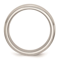 Stainless Steel Ridged Edge 8mm Brushed and Polished Band | SR86 ,