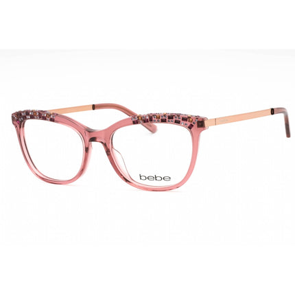 Bebe Women's Eyeglasses - Blush Crystal Plastic Full Rim Cat Eye Frame | BB5179 681 ,